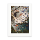 Illustrative matte-white framed preview with white inner border of Amalfi Italy by Slim Aarons. Proportions vary by size.