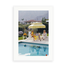 Illustrative matte-white framed preview with white inner border of Nelda and Friends by Slim Aarons. Proportions vary by size.