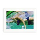 Illustrative matte-white framed preview with white inner border of Swimming Pool by Slim Aarons. Proportions vary by size.