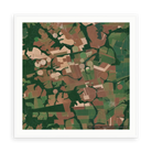 The Soy Frontier No. 1 — illustrative matte-white framed paper print with white mat; proportions vary by size.