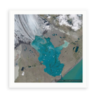 The Iceberg Lagoon No. 1 — illustrative matte-white framed paper print with white mat; proportions vary by size.