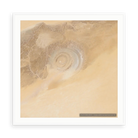 The Desert Eye No. 1 — illustrative matte-white framed paper print with white mat; proportions vary by size.