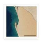 The Dune’s Edge No. 1 — illustrative matte-white framed paper print with white mat; proportions vary by size.