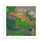 The Salt Ponds No. 1 — illustrative matte-white framed paper print with white mat; proportions vary by size.