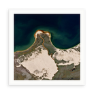 The Bear Glacier Lagoon No. 1 — illustrative matte-white framed paper print with white mat; proportions vary by size.
