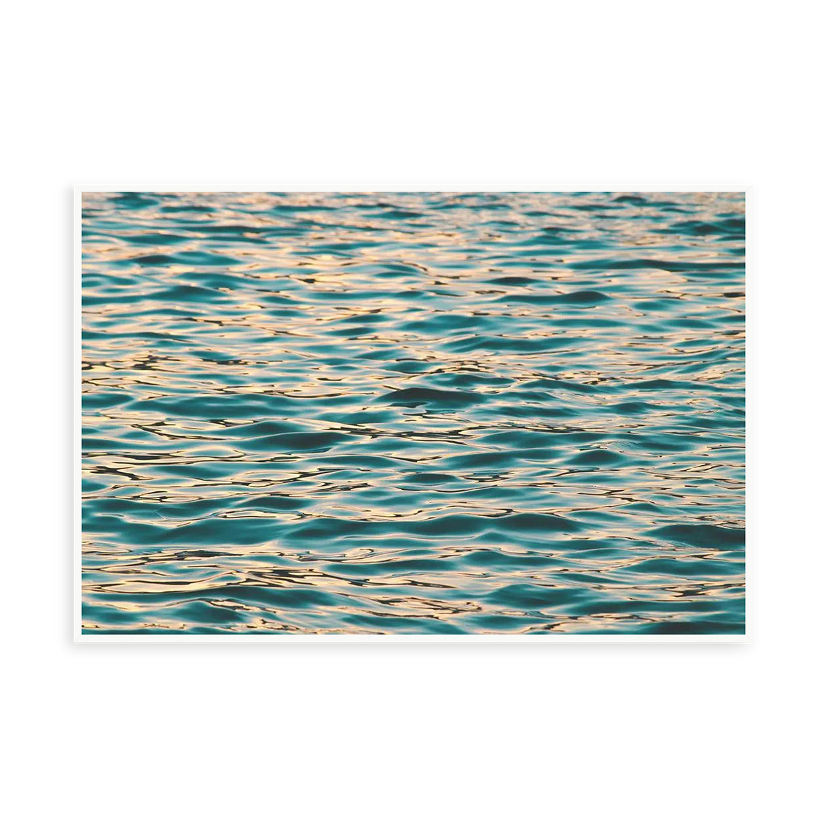 Ocean Deep Blue by Theo Thomaidis — illustrative narrow matte-white framed metal print, no added mat.