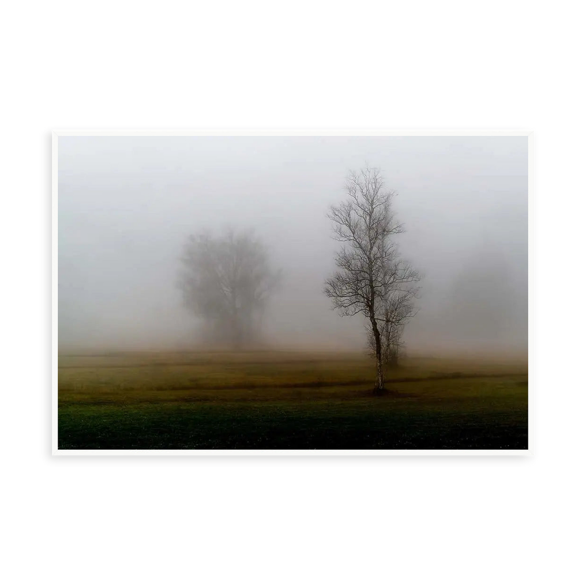 Landscape in Umbria — illustrative narrow matte-white framed metal print, no added mat.