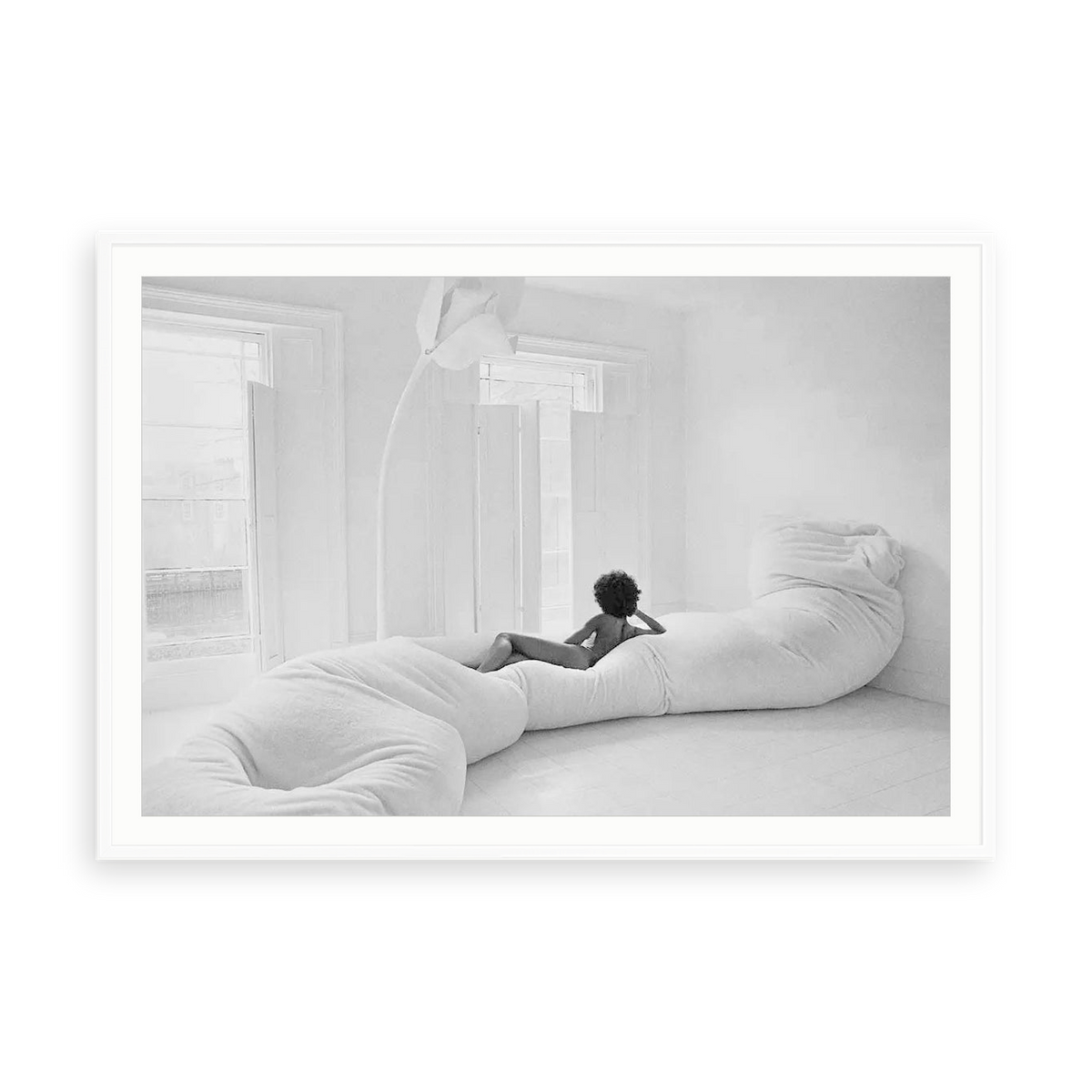 70s Interior Design by Evening Standard — illustrative matte-white framed paper print with white mat; proportions vary by size.