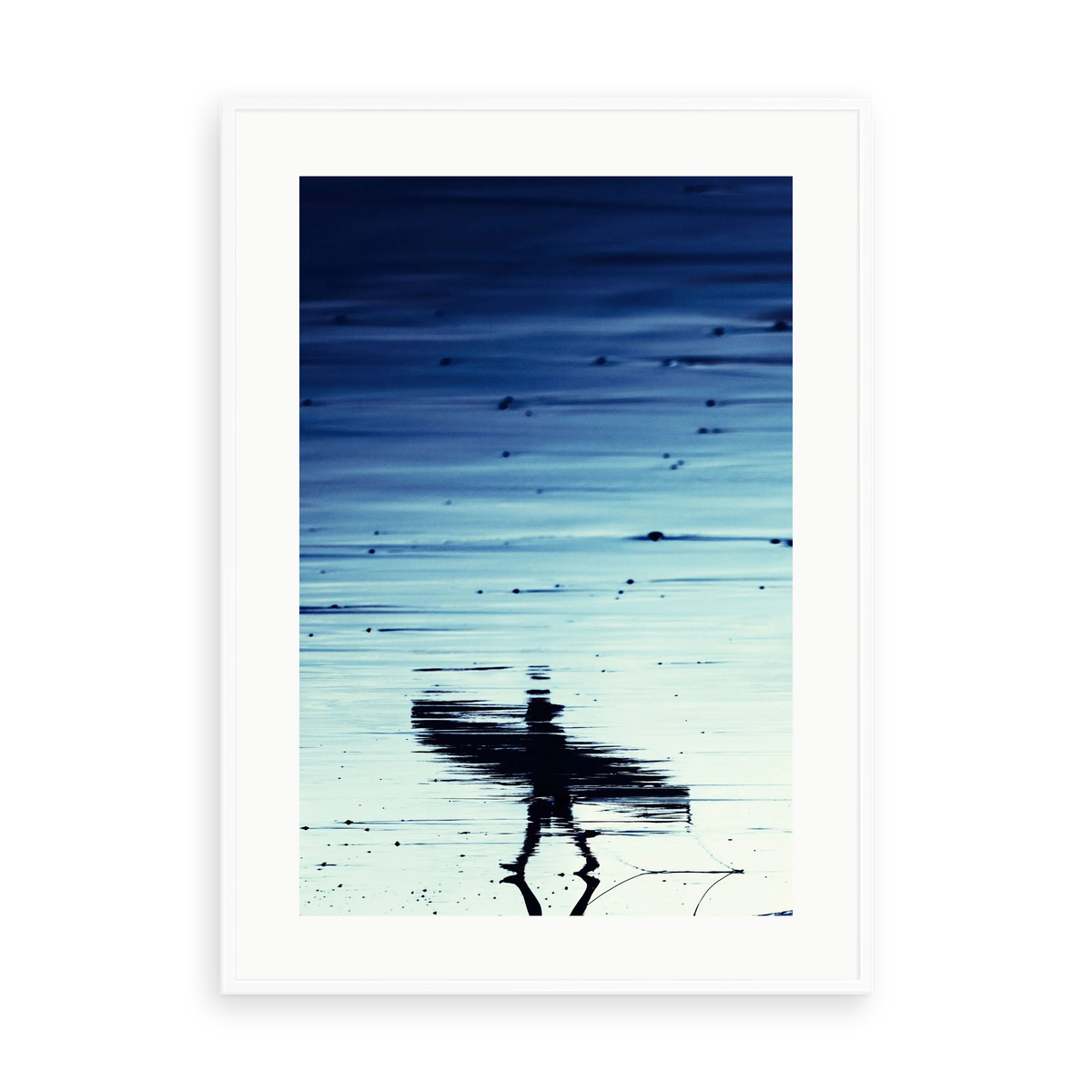 A Walk on the Beach by Enric Gener — illustrative matte-white framed paper print; original artwork and mat preserved.