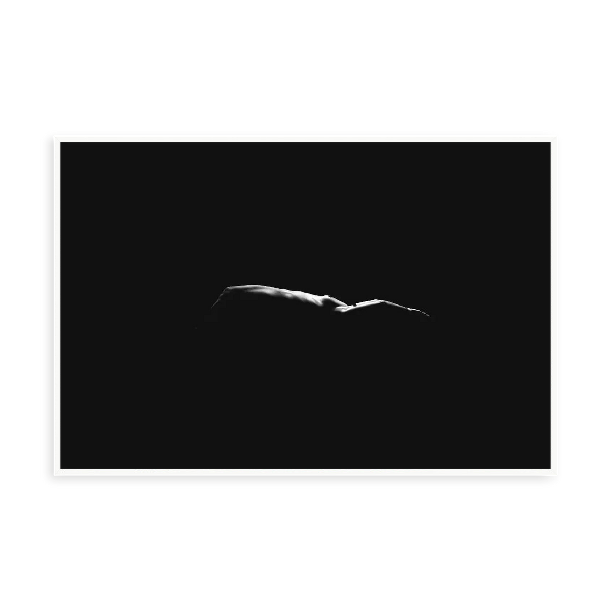 Nude in Water by Enric Gener — illustrative narrow matte-white framed metal print, no added mat.