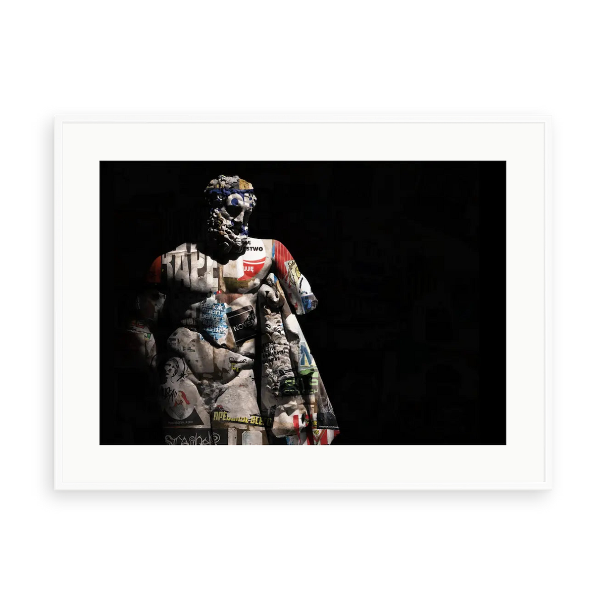 Hercules Work Stories by Francesco Alessandrini — illustrative matte-white framed preview with a white mat. Proportions vary by size.