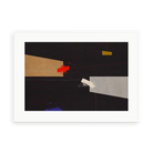 Feeling Free with Blue by Alejandro Franseschini — illustrative matte-white framed preview with a white mat. Proportions vary by size.
