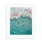 Surf In Tahiti by A. Krowitz — illustrative matte-white framed preview with a white mat. Proportions vary by size.
