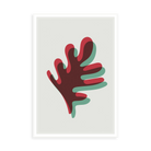 Coral in Red and Teal by Alejandro Franseschini — illustrative narrow matte-white framed metal print, no added mat.