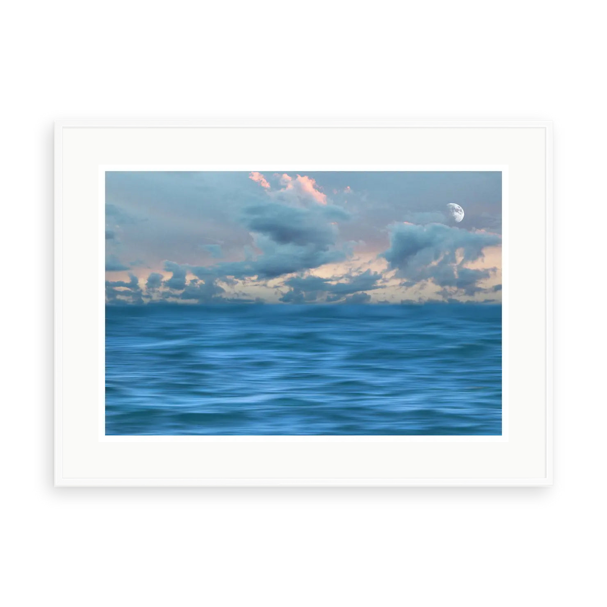 Paralian by Karen Thom — illustrative matte-white framed preview with a white mat. Proportions vary by size.