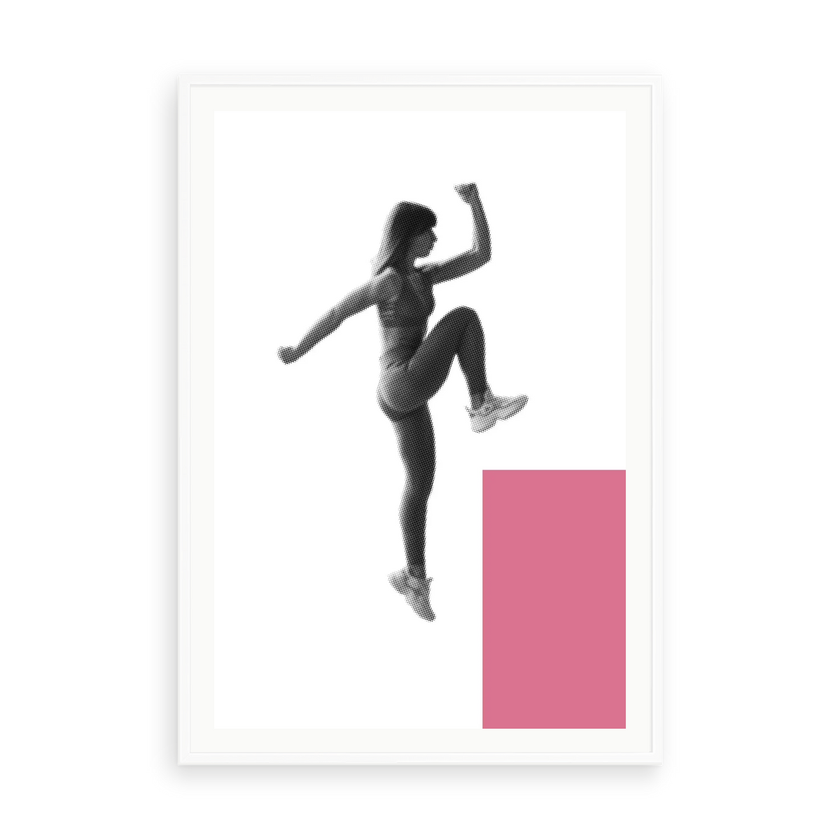 Fit in the Cities 5 by Alejandro Franseschini — illustrative matte-white framed preview with the offered white inner border. Proportions vary by size.