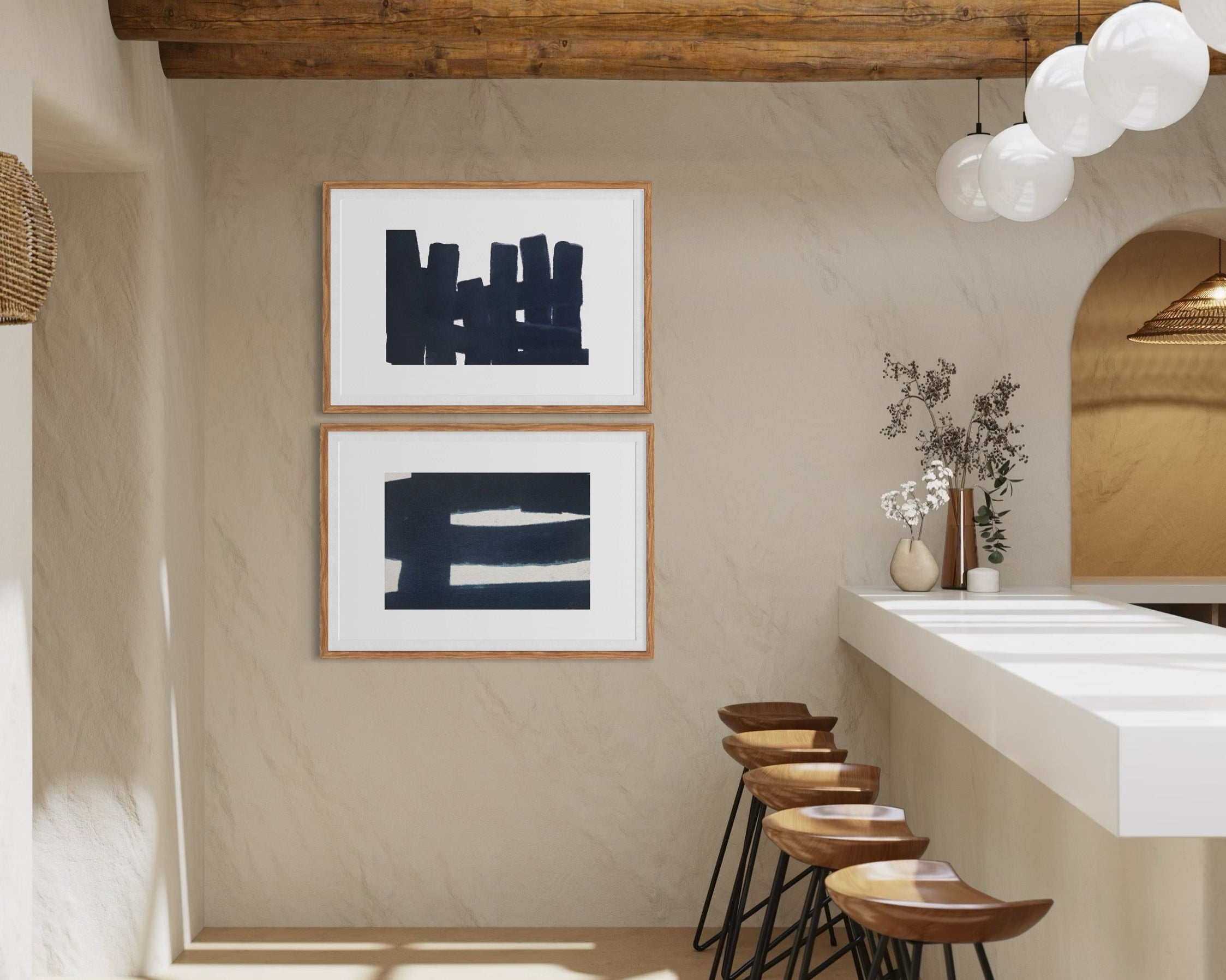 Still Thought by Marie Adeline styled in a refined dining space, enhancing high-end interior design with bespoke art prints and turnkey art solutions