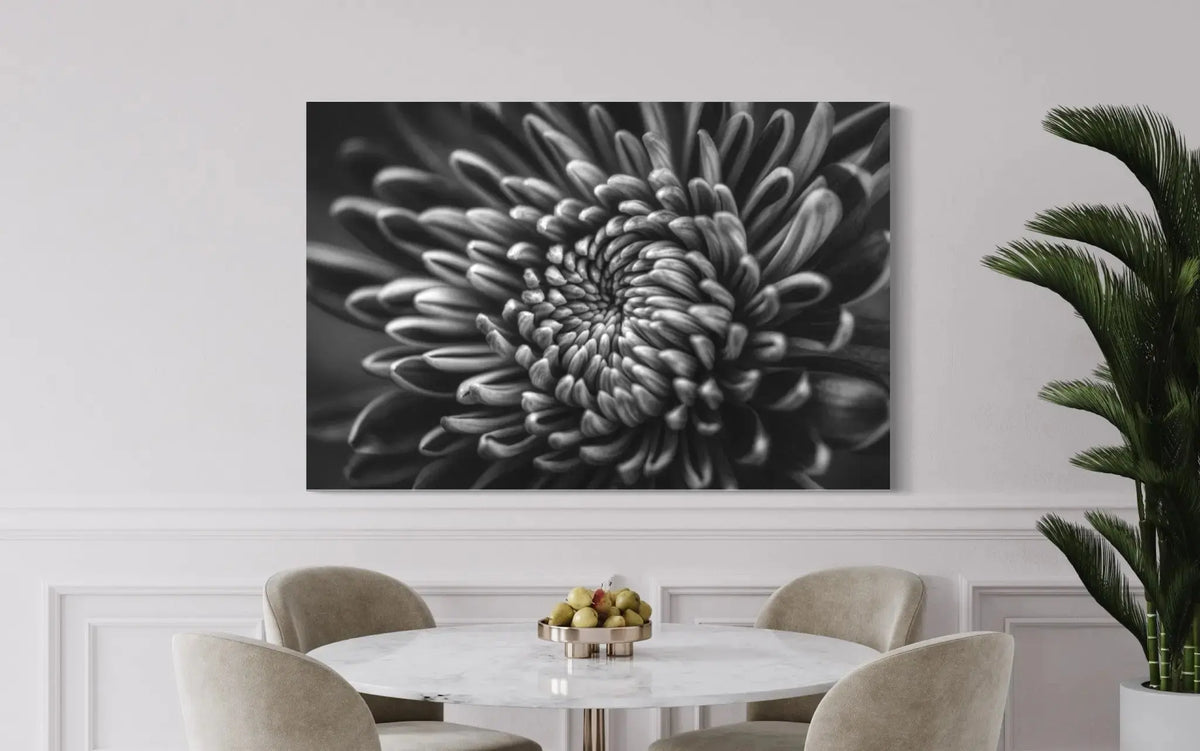 Silver Dahlia by C. Quintero styled in a contemporary interior setting