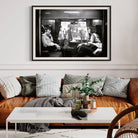 First Class Travel by Victor Blackman framed in a contemporary living room, offering designer-grade wall decor and tailored art solutions for refined residential interiors.