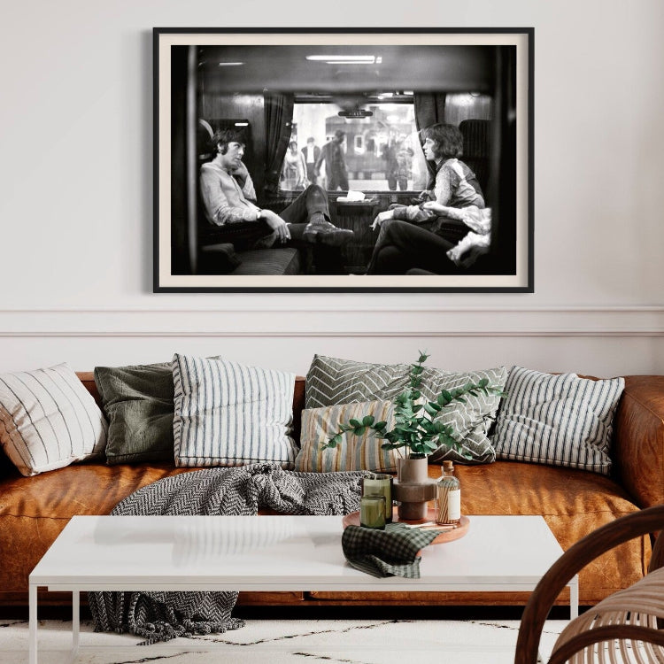 First Class Travel by Victor Blackman framed in a contemporary living room, offering designer-grade wall decor and tailored art solutions for refined residential interiors.